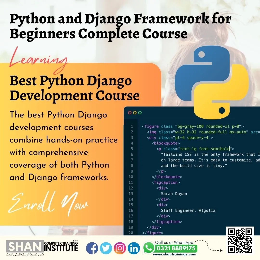 Python with Django Framework Development Short Course Lahore Python with Django Framework Development Short Course Lahore